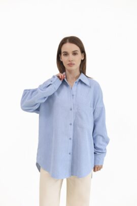 Жіноча вельветова сорочка Блакитний