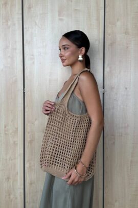 В’язана сумка шопер Карамель