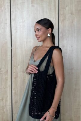 В’язана сумка шопер Чорний