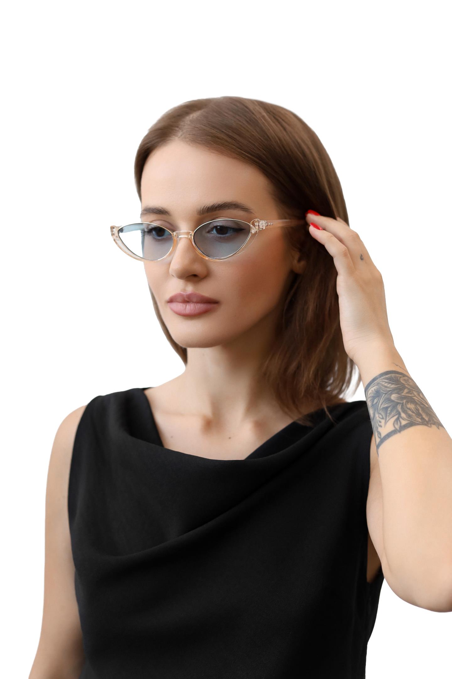 Сонцезахисні окуляри cat-eye Блакитний