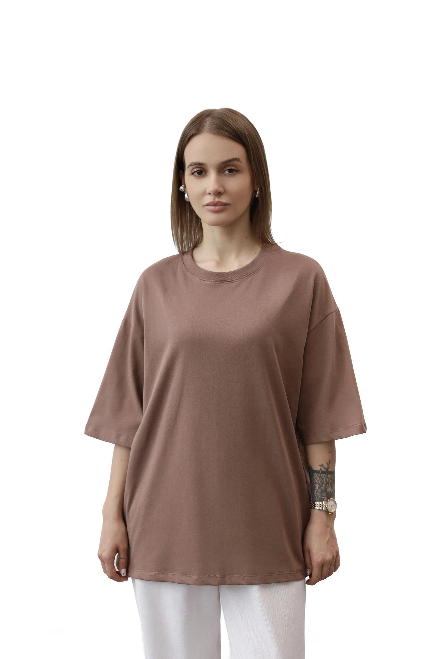 Базова футболка oversize Капучино