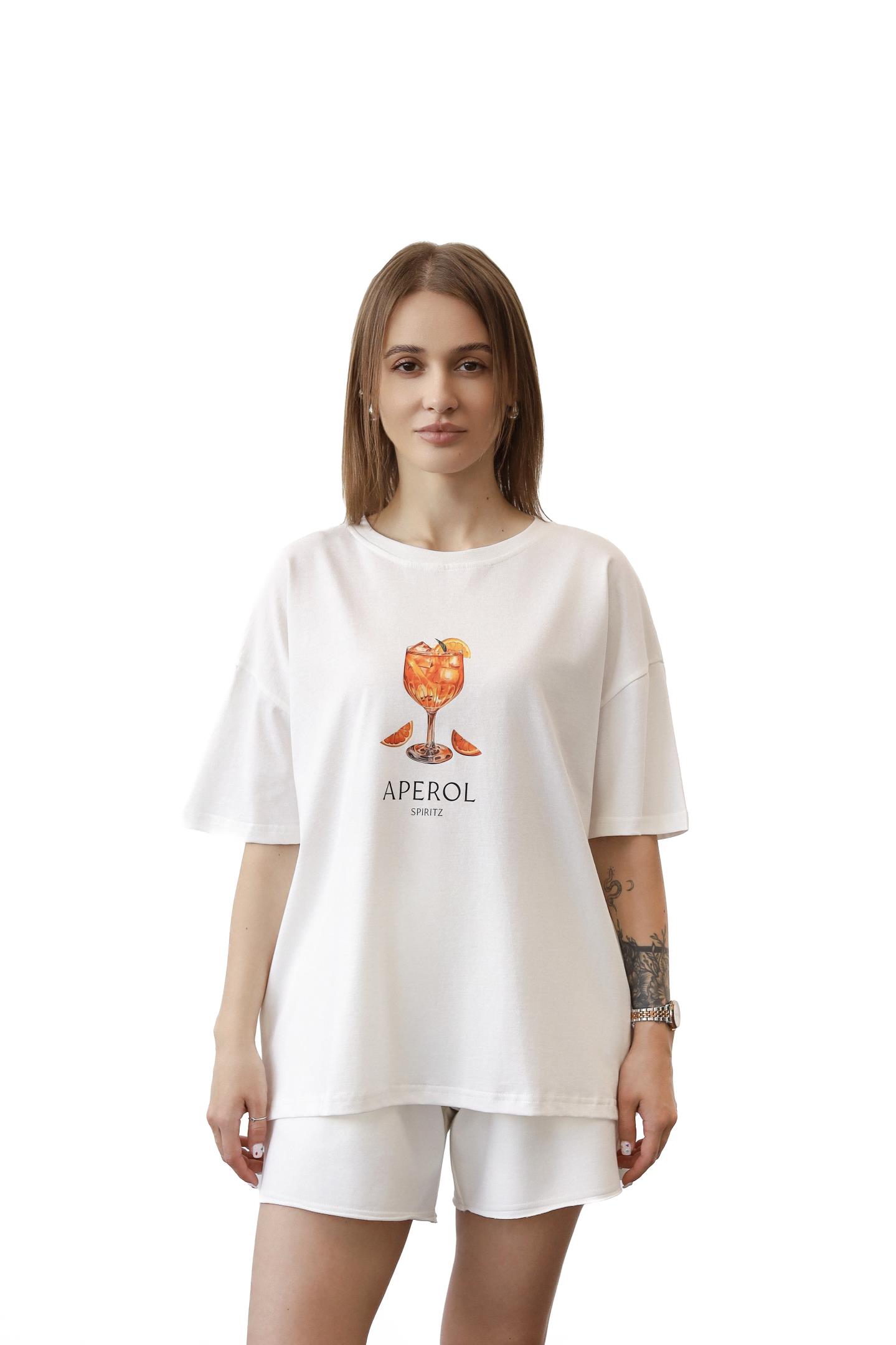 Жіноча бавовняна футболка з принтом Aperol Мол