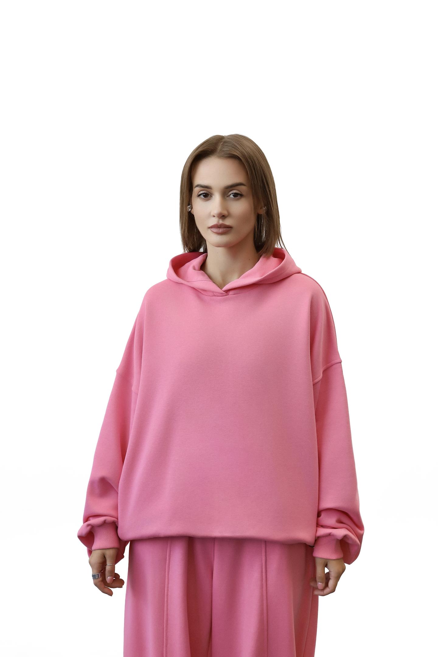 Худі oversize з капюшоном Рожевий